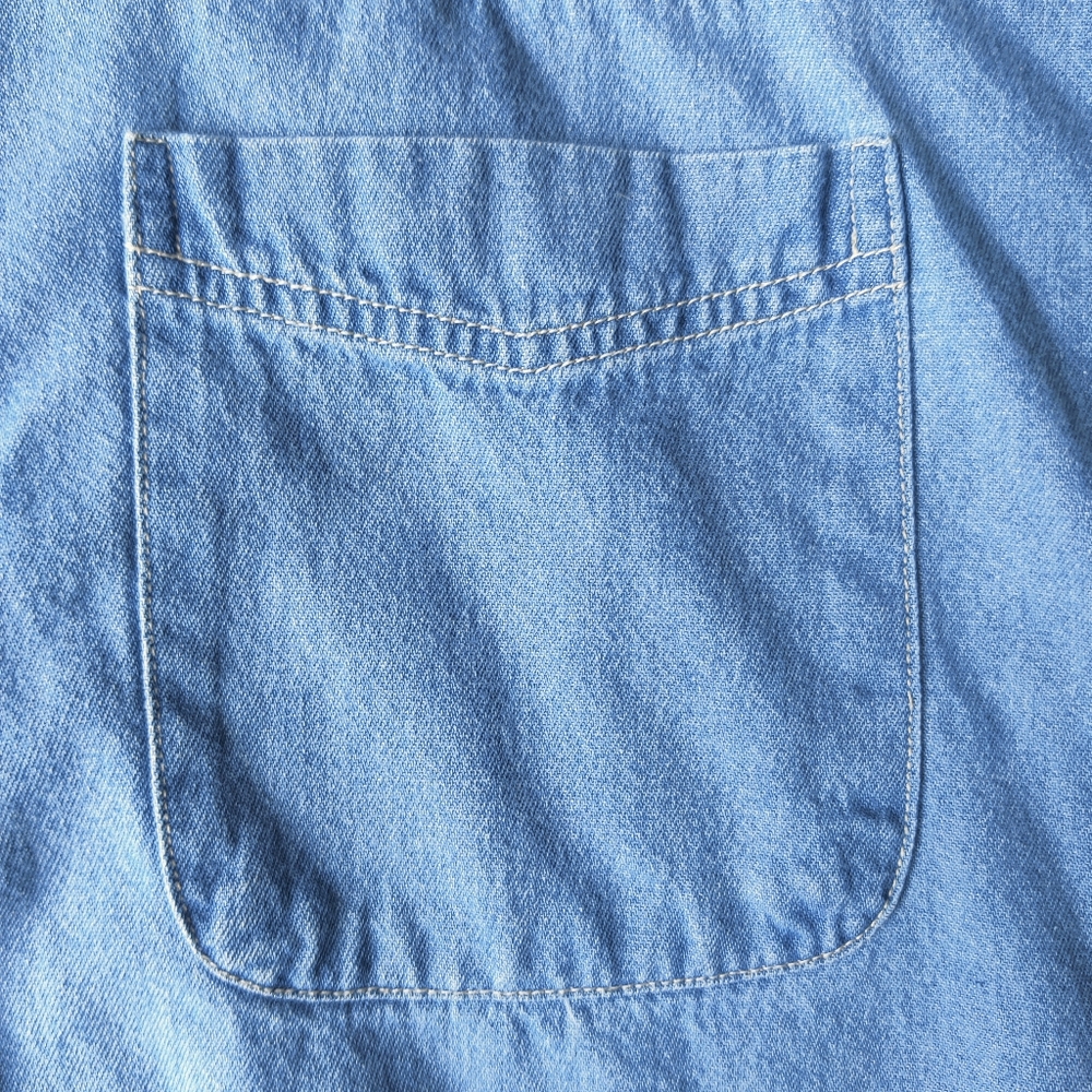 VTG Big Sur International Marathon Mens L Denim Shirt Button Down Embroidered - Picture 3 of 13